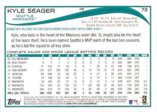 2014 Topps Mini #73 Kyle Seager Back