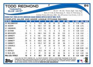 2014 Topps Mini #84 Todd Redmond Back