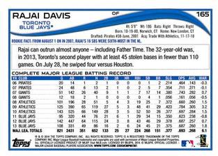 2014 Topps Mini #165 Rajai Davis Back