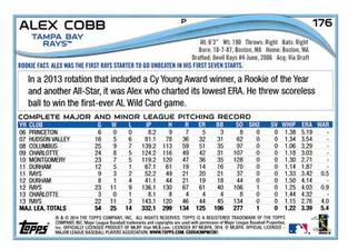 2014 Topps Mini #176 Alex Cobb Back