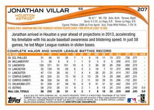 2014 Topps Mini #207 Jonathan Villar Back