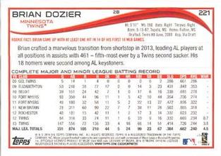 2014 Topps Mini #221 Brian Dozier Back