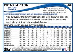 2014 Topps Mini #225 Brian McCann Back