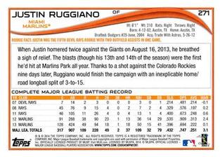 2014 Topps Mini #271 Justin Ruggiano Back