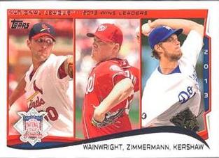 2014 Topps Mini #294 Adam Wainwright / Jordan Zimmermann / Clayton Kershaw Front