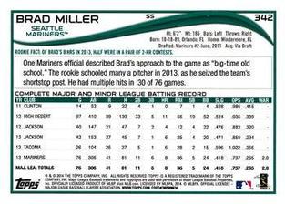 2014 Topps Mini #342 Brad Miller Back
