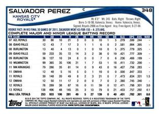 2014 Topps Mini #348 Salvador Perez Back