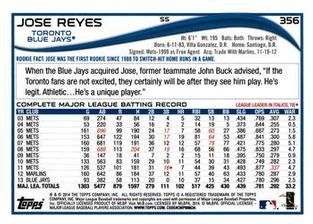 2014 Topps Mini #356 Jose Reyes Back