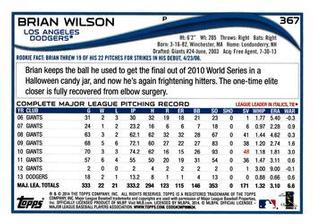 2014 Topps Mini #367 Brian Wilson Back
