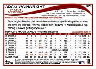 2014 Topps Mini #375 Adam Wainwright Back