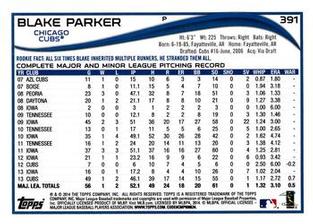 2014 Topps Mini #391 Blake Parker Back