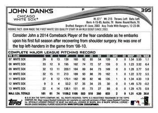 2014 Topps Mini #395 John Danks Back