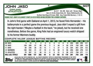 2014 Topps Mini #407 John Jaso Back