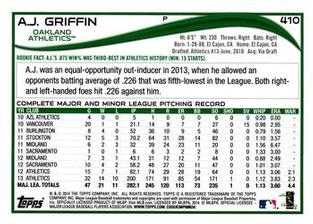 2014 Topps Mini #410 A.J. Griffin Back