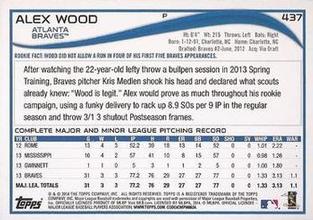 2014 Topps Mini #437 Alex Wood Back