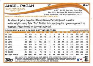 2014 Topps Mini #442 Angel Pagan Back