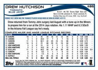 2014 Topps Mini #486 Drew Hutchison Back