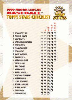 1999 Topps Stars - Checklists #1 Checklist 1 of 3 (1-45) Front