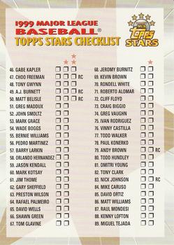 1999 Topps Stars - Checklists #2 Checklist 2 of 3 (46-136) Front
