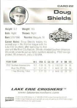 2013 Choice Lake Erie Crushers #22 Doug Shields Back