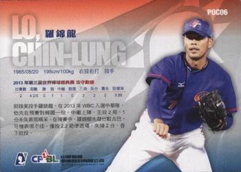 2012 CPBL - Pride of C P B L #POC06 Ching-Lung Lo Back