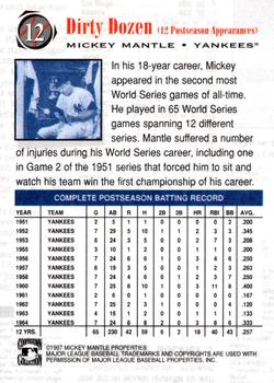 1997 Scoreboard Mickey Mantle #12 Mickey Mantle Back