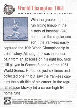 1997 Scoreboard Mickey Mantle #18 Mickey Mantle Back