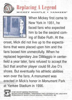 1997 Scoreboard Mickey Mantle #20 Mickey Mantle Back