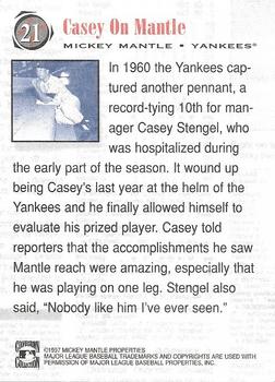 1997 Scoreboard Mickey Mantle #21 Mickey Mantle Back