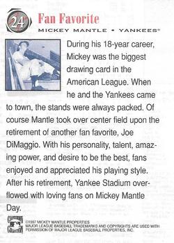 1997 Scoreboard Mickey Mantle #24 Mickey Mantle Back