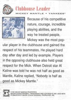 1997 Scoreboard Mickey Mantle #26 Mickey Mantle Back