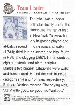 1997 Scoreboard Mickey Mantle #27 Mickey Mantle Back