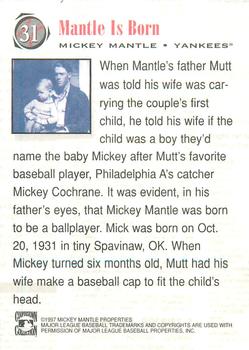 1997 Scoreboard Mickey Mantle #31 Mickey Mantle Back