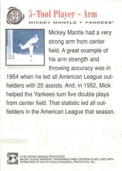 1997 Scoreboard Mickey Mantle #34 Mickey Mantle Back