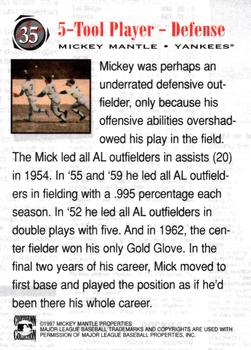 1997 Scoreboard Mickey Mantle #35 Mickey Mantle Back