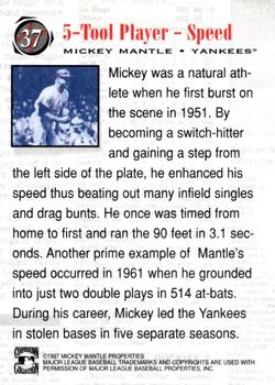1997 Scoreboard Mickey Mantle #37 Mickey Mantle Back