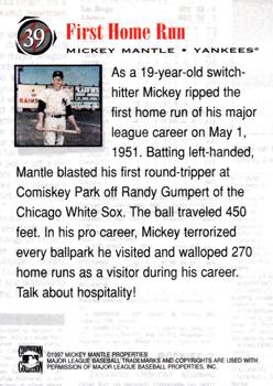 1997 Scoreboard Mickey Mantle #39 Mickey Mantle Back