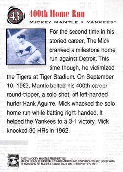 1997 Scoreboard Mickey Mantle #43 Mickey Mantle Back