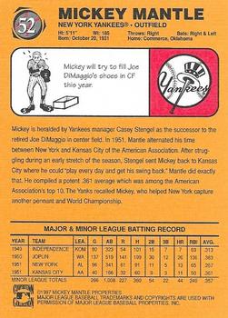 1997 Scoreboard Mickey Mantle #52 Mickey Mantle Back
