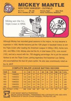 1997 Scoreboard Mickey Mantle #57 Mickey Mantle Back
