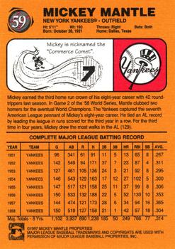 1997 Scoreboard Mickey Mantle #59 Mickey Mantle Back