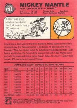 1997 Scoreboard Mickey Mantle #60 Mickey Mantle Back