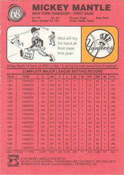 1997 Scoreboard Mickey Mantle #68 Mickey Mantle Back
