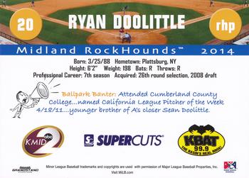 2014 Grandstand Midland RockHounds #NNO Ryan Doolittle Back