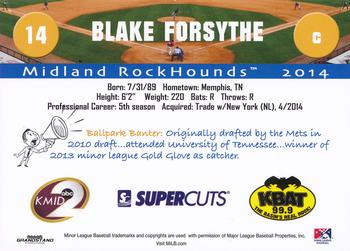 2014 Grandstand Midland RockHounds #NNO Blake Forsythe Back