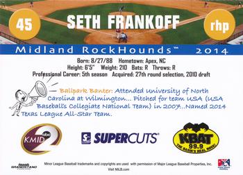 2014 Grandstand Midland RockHounds #NNO Seth Frankoff Back