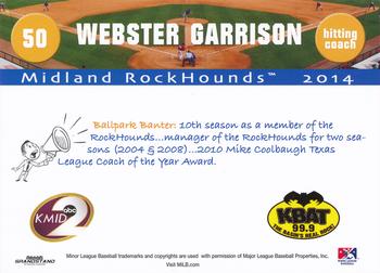 2014 Grandstand Midland RockHounds #NNO Webster Garrison Back