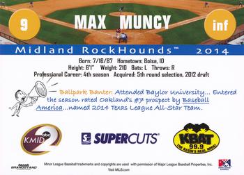 2014 Grandstand Midland RockHounds #NNO Max Muncy Back
