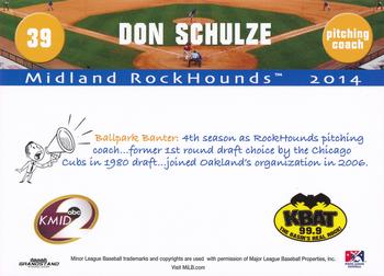 2014 Grandstand Midland RockHounds #NNO Don Schulze Back