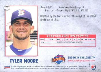 2014 Choice Brooklyn Cyclones #16 Tyler Moore Back